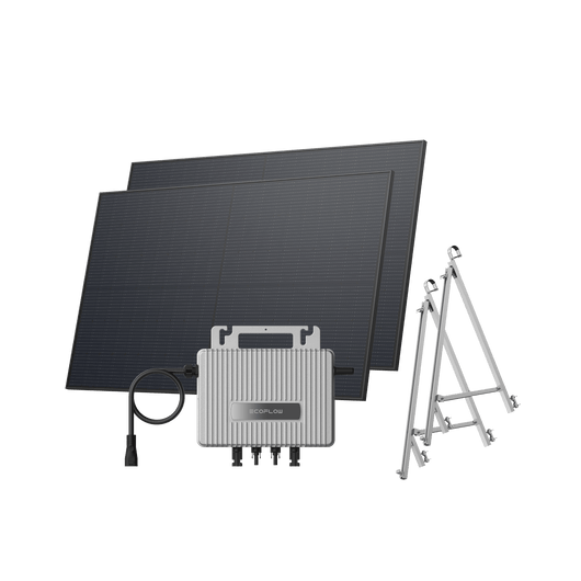 Kit Solar para Balcón EcoFlow STREAM BKW II EcoFlow Balcón con baranda de enrejado (900 Wp) 2 paneles solares rígidos de 450 W + Microinversor STREAM Soporte - Balcón de celosía